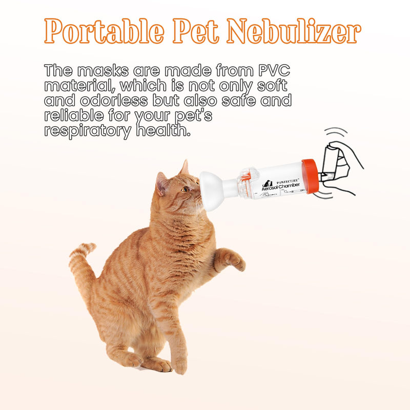 Upgraded Cat Inhaler Spacer with 2 Silicone Masks - Portable Nebulizer for Cats and Dogs - Effective Feline Breathing Treatment (Orange) - PawsPlanet Australia