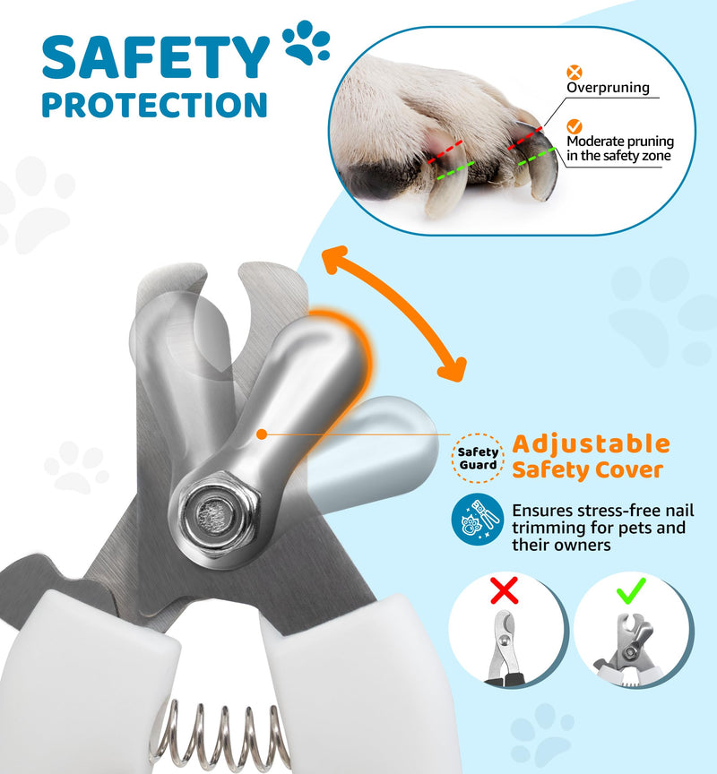 Pet Nail Clippers and Trimmers for Dogs and Cats, Professional Grooming Tool with Safety Guard, Sharp Blades, Free Nail File, Avoid Overcutting, Suitable for Small and Large Pets (Blue) Blue - PawsPlanet Australia