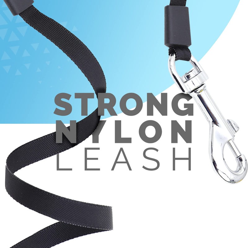 FurDreams Nylon Dog Lead - 5m (50kg/110lbs), Retractable Dog with Lock Button, Heavy Duty Extendable Lead, Anti-Tangle Leash with Comfortable Handle (Blue, Large) Blue