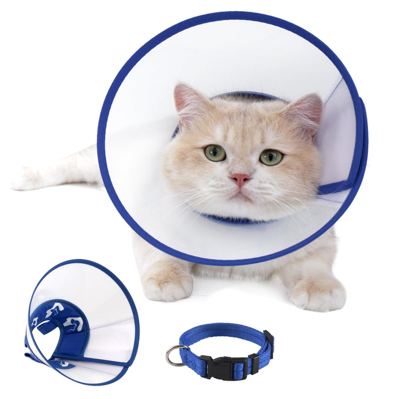 Cat Cone Recovery Collar, Adjustable Elizabethan Collar for Cats to Stop Licking After Surgery, Soft Comfortable Pet Cone for Neck Girth 7.5''-9.0''