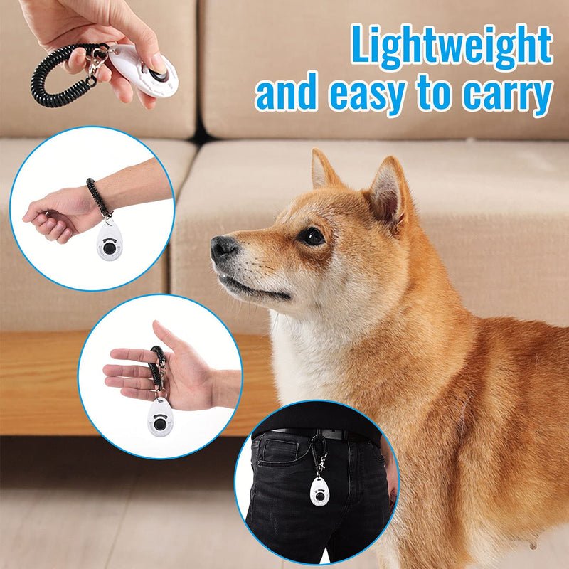 Dog Clicker for Training, 2 Pack Dog Training Clicker, Clicker Dog Training with Wrist Strap, Pet Training Clicker, Perfect for Dog Cat Puppies Behavioral Training (Blue and White) Blue and White - PawsPlanet Australia