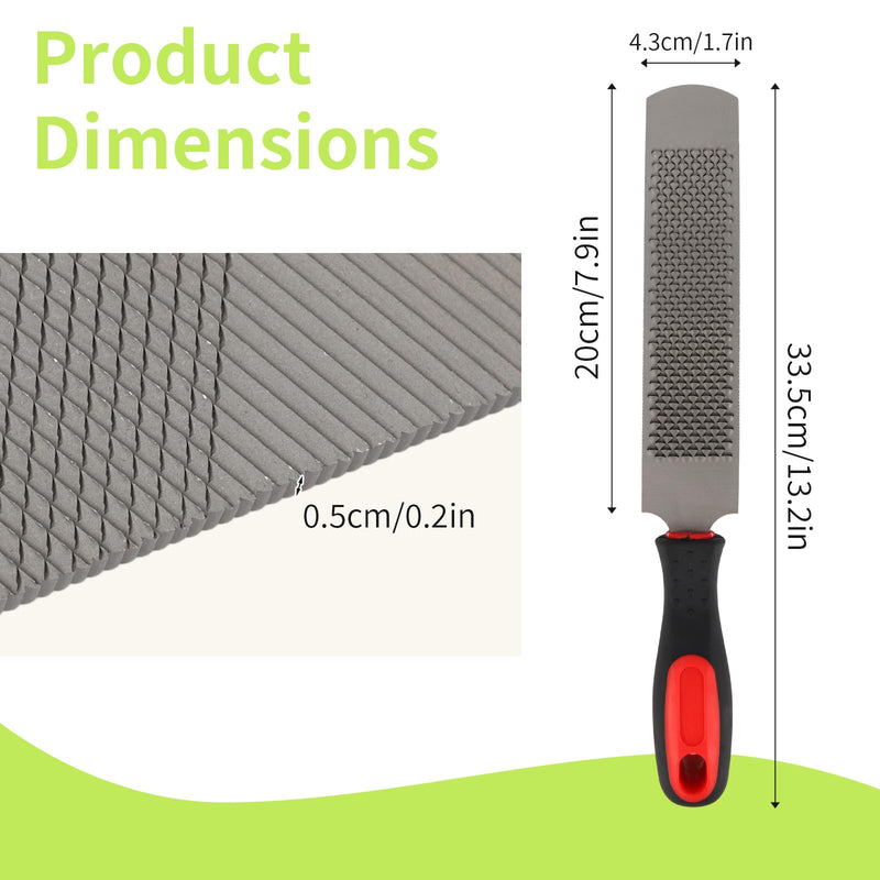Hoof Rasp for Horse, 14in/33.5cm Steel Goats Sheep Hoof Rasp Double-Sided Rough or Fine Teeth Design Trimmers Farrier Tool Supplies for Horse Donkey Cow Goat Hooves Trimming Smoothing and Grooming