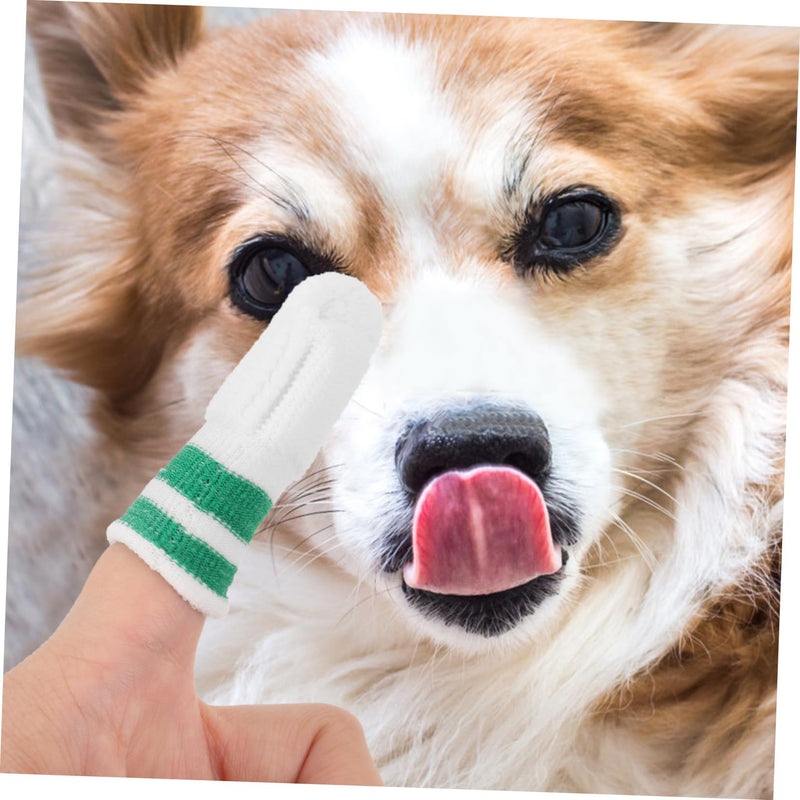 Abaodam Pack of 6 Dog Cat Finger Toothbrushes Nylon Soft Gentle Mouth Cleaning Pet Dental Care Finger Cover for Finger Sizes Against Bad Breath