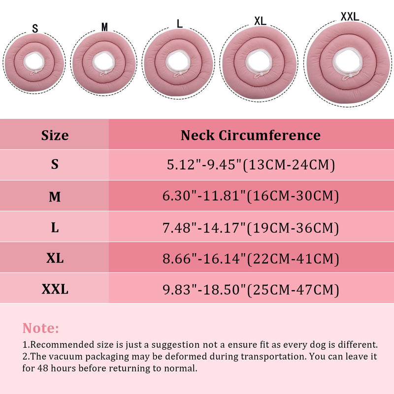 IDOMIK Dog Recovery Collar, Waterproof Soft Dog Cone After Surgery, Comfy Protective Elizabethan Collar Alternative for Dogs Cats, Adjustable Dog Neck Donut Collar Cone Anti-Licking Biting Wounds M Pink - PawsPlanet Australia