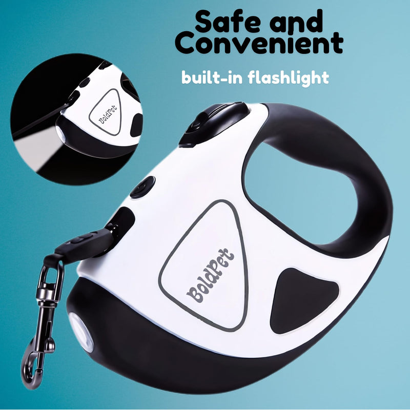 Retractable Dog Leash with LED Flashlight -16 Ft Tangle-Free Long Leash- Anti-Slip Grip - Dog Leashes for Large Dogs Heavy Duty up to 75 Lbs- One Handed Brake -Retractable Dog Leash with Light - PawsPlanet Australia