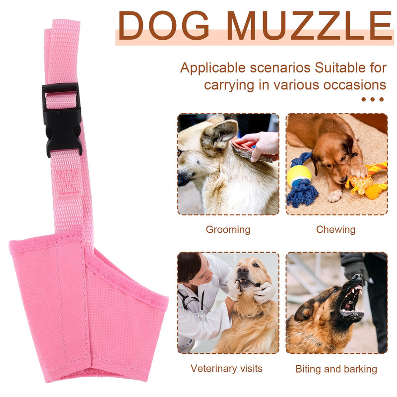 Muzzle for Small Dogs, Comfortable Adjustable Anti-Biting Muzzle Puppy Mouth Cover for Chihuahua Poodles Grooming Vet Visits Prevent Biting Chewing Barking (Pink) - PawsPlanet Australia