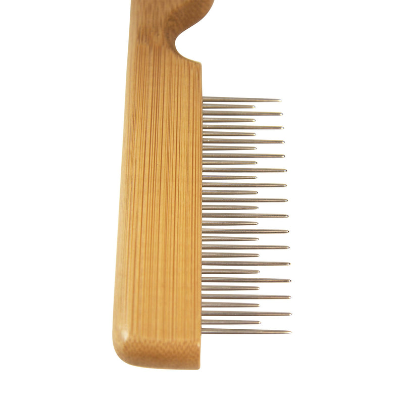 Detangling Pet Comb for Matted Hair and Detangler, with Long & Short Stainless Steel Teeth for Dog and Cat- Natural Easy Grooming Tool - PawsPlanet Australia
