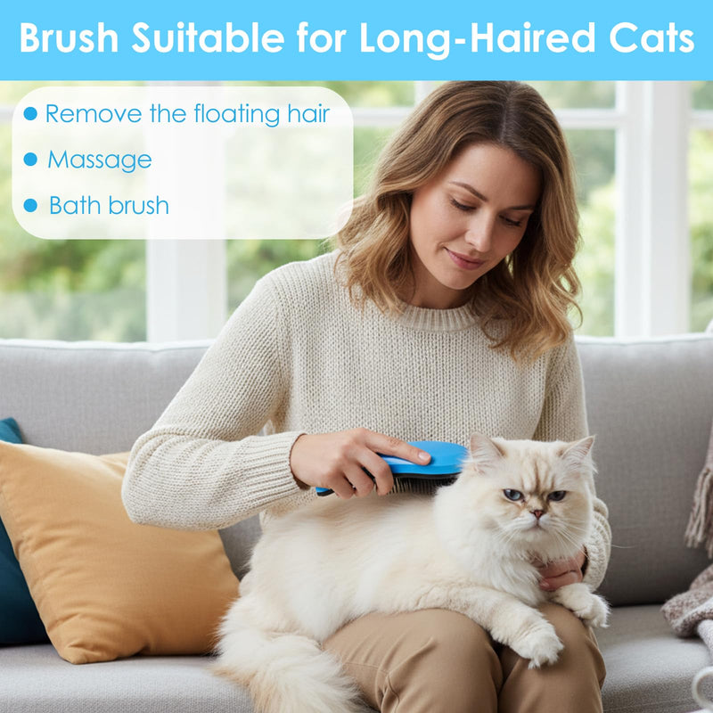 Small Dog Brush Grooming Tool for Teddy Yorkies Shih Tzu Chihuahua Maltese, Puppy Hair Brush (Blue)