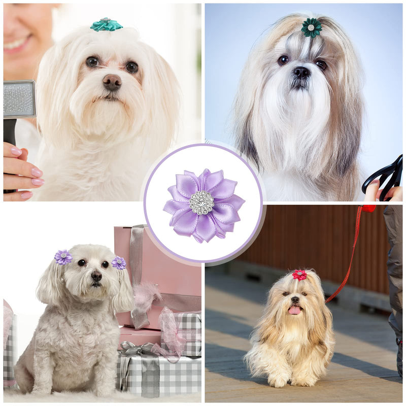 40 Pcs Flower Dogs Hair Bows with French Barrette Hair Clips Puppy Grooming Hair Accessories Dog Hair Clips Puppy Hair Bows for Small Dogs Girl Pet Cat Birthday Party Dog Hair Flower Topknot 20 Colors - PawsPlanet Australia