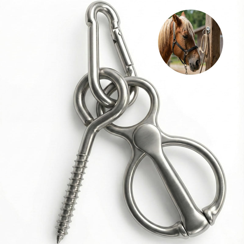 Rmotdb1pcs Horse Tie Ring, Heavy Duty Stainless Steel Tie Ring Horse Training Equipment with Eye Bolt,Quick snap,Humane and Safe Tie Way - PawsPlanet Australia