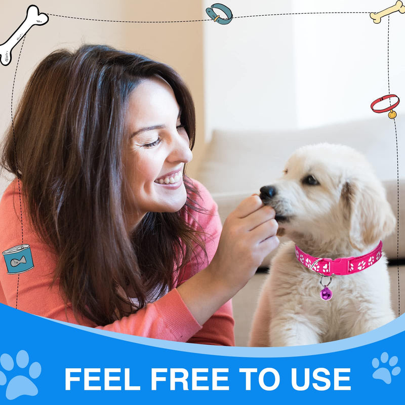 Dog Collar and Leash Set for Small Dogs, 4 Pieces, Paw Print Pattern, Adjustable 7.5-12.6 Inches - PawsPlanet Australia