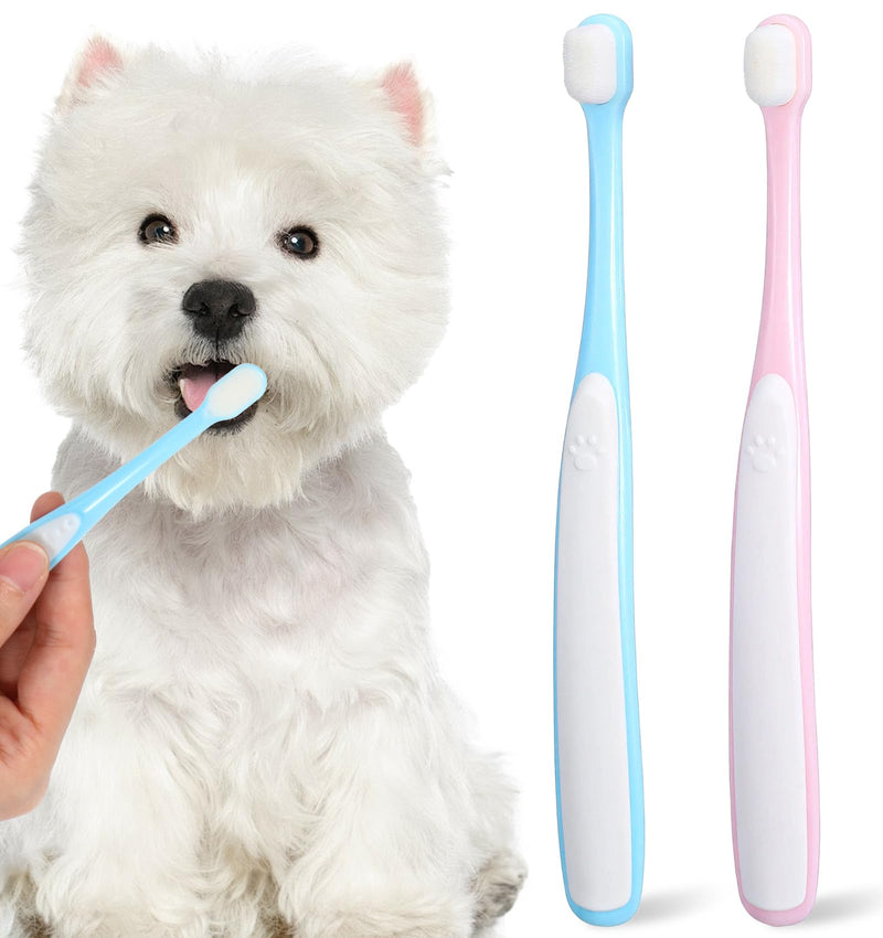 2 Pcs Puppy Toothbrush, Ultra Soft Cat Toothbrush for Cats & Puppies, Mini Head Dental Cleaning Kit for Tiny Dogs & Kittens