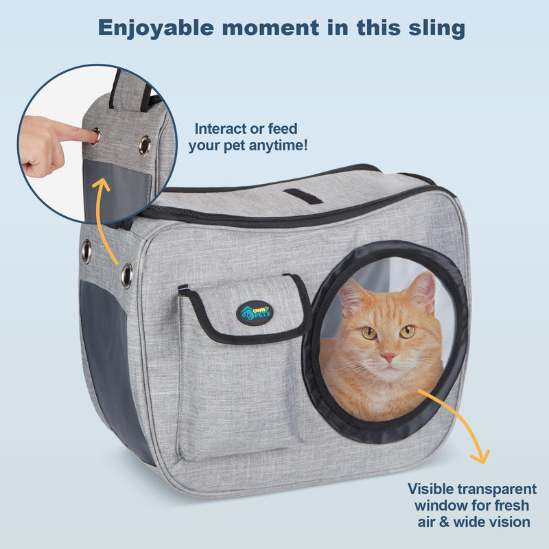 OWNPETS Pet Sling Carrier, Pet Airline Carrier Travel Bag, Fit 10~13lb Small Dogs, Comfortable, Adjustable, Perfect for Airline, Travelling, Daily Walk, Outdoor Activity and Weekend Adventure - PawsPlanet Australia