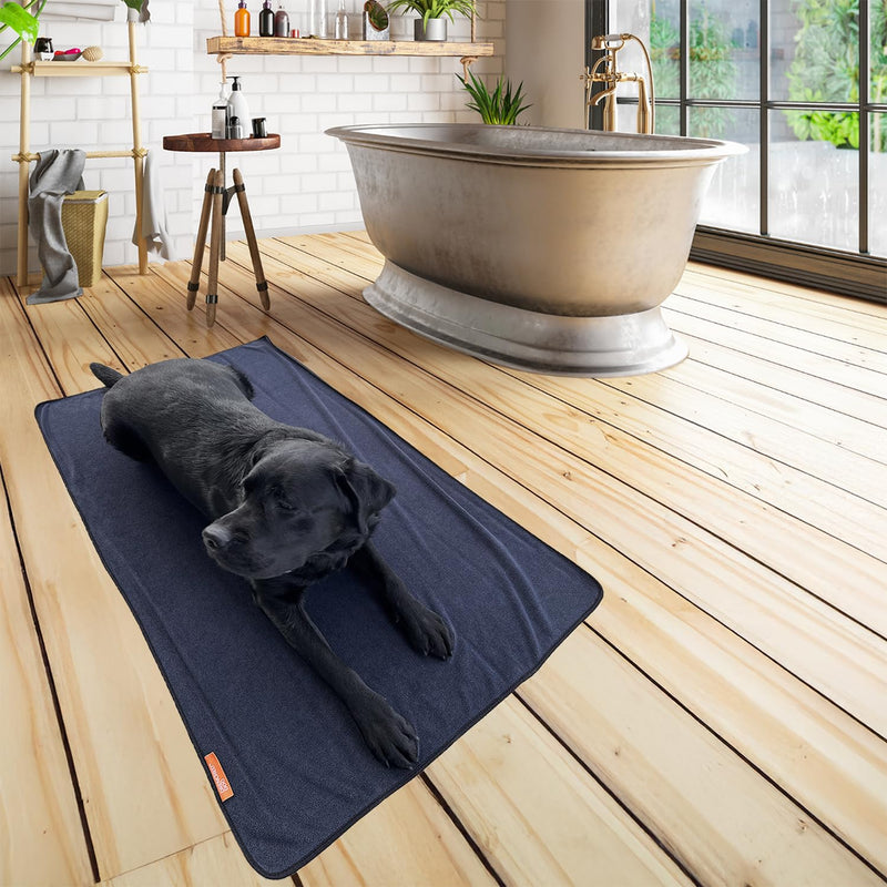 Bath Towel for Drying Large Dogs – Ultra-Soft Heavy Duty Microfiber – Super Absorbent Dog Towel – Quick Dry and Machine Washable – Must Have Pet Bathing Supplies – Black – 31x47in – 5.6oz - PawsPlanet Australia