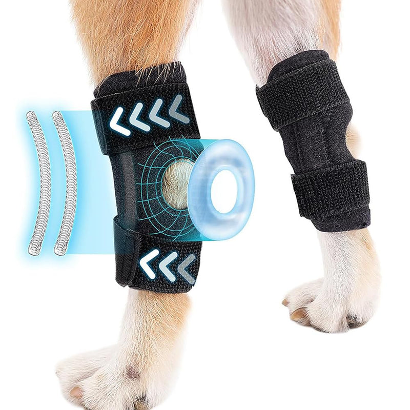 NeoAlly® - Rear Leg Hock Brace with Metal Spring Strips, Dog Leg Brace for Rear Leg, Hock and Ankle Support, Rear Dog Leg Brace for Smaller Dogs, Short Version, Small, 1 Pair Small (1 Pair) - PawsPlanet Australia