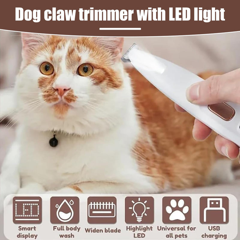 Dog Paw Trimmer with LED Light,Dog Grooming Kit & Pet Micro Precision Trimmer,Safety Electric Clipper,18 mm Widen Blade,35dB Low Noise,Cordless Hair Trimmer for Paws, Ears, Face, Rump(Yellow) Yellow