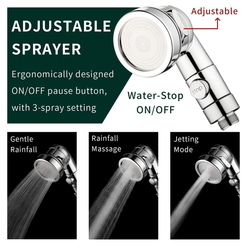 ZCONIEY Sink Faucet Sprayer Attachment Hair Pet Rinser Showerhead with Stop Water-saving Function 1-Silver Sink Shower Set - PawsPlanet Australia
