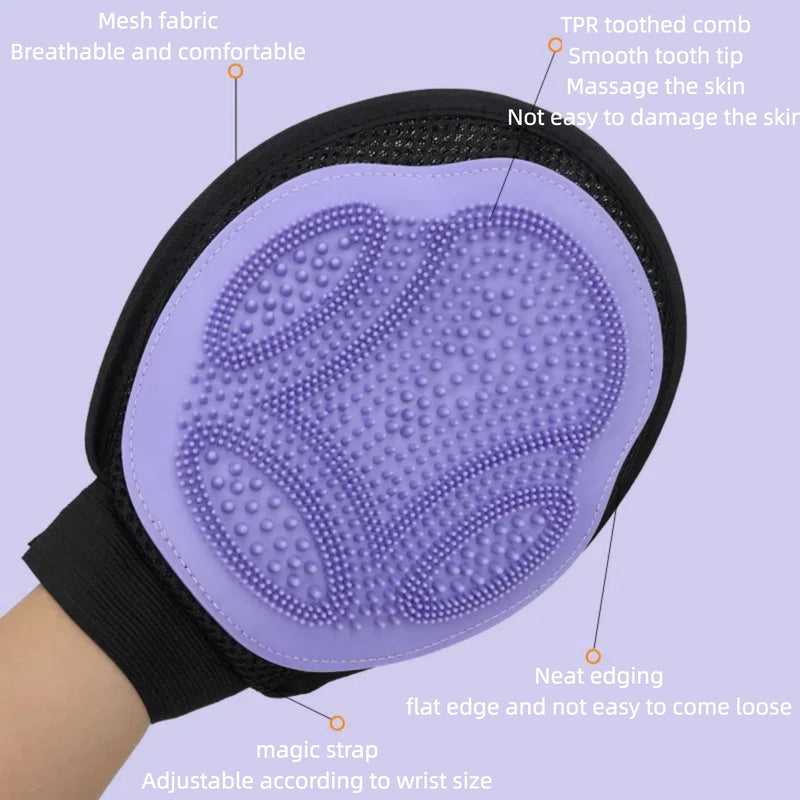 2PC Pet Hair Removal Glove for Cats & Dogs | Electrostatic Pet Hair Remover Glove | Washable Dog Bath Brush for Shedding | Grooming Brush Tool for Furniture Clothes Bed Sheets Couch Carpet Car Seat - PawsPlanet Australia