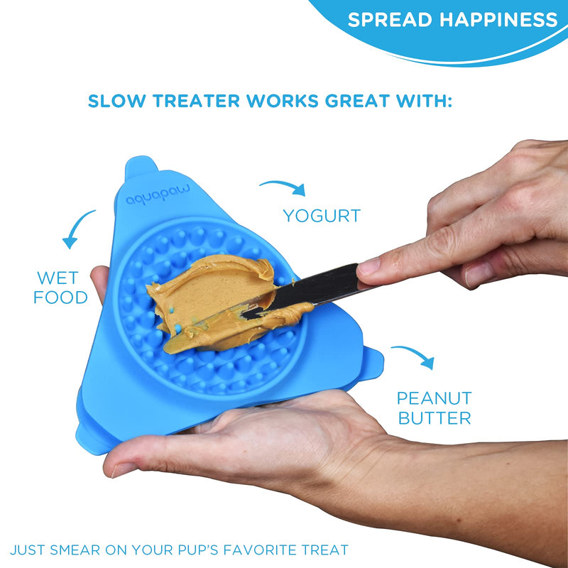 Aquapaw Premium Licking Mat for Dogs & Cats | Non-Slip Slow Feeding Mat for Food, Treats & Peanut Butter | Dog Anxiety Relief & Boredom Reducer with Suction Cups | Perfect for Bathing, Grooming - Blue Blue - 1 Pack - PawsPlanet Australia