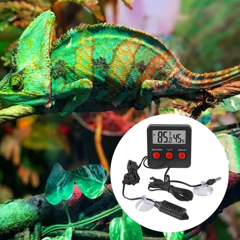 3Pcs Digital Thermometer and Humidity Thermometers Indoor and Outdoor Digital Temperature and Hygrometer Gauge with Probe for Reptile Terrarium Thermometer Pet Keeping 3PCS - PawsPlanet Australia