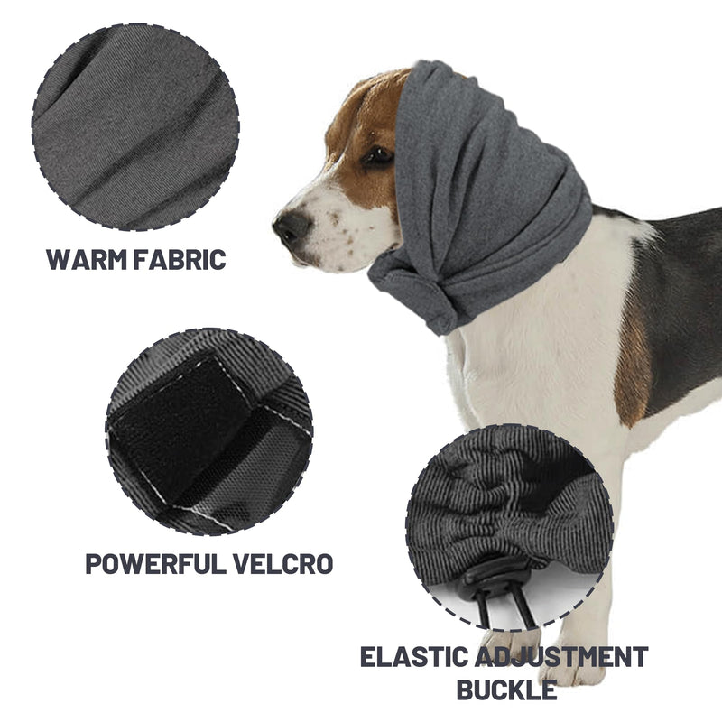MEKEET Dog Snood Swim Ear Protectors Dog Ear Defenders Comfort Dog Ear Muffs Noise Protection Adjustable for Dog Neck and Ears Warmer Anxiety Relief and Calming