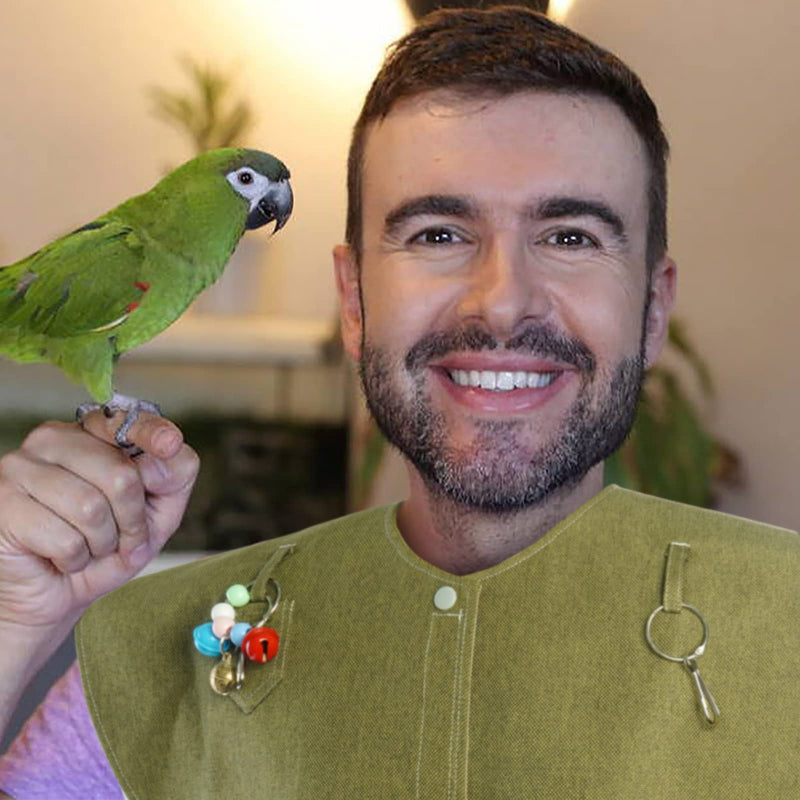 QBLEEV Parrot Anti-Scratch Shoulder Protector, Pet Bird Shoulder Poop Protector, Multi-Functional Pet Shoulder Pad Diaper Shawl for Small Medium Parakeets Cockatiels, Sun Conures, Finches(Green) Green - PawsPlanet Australia