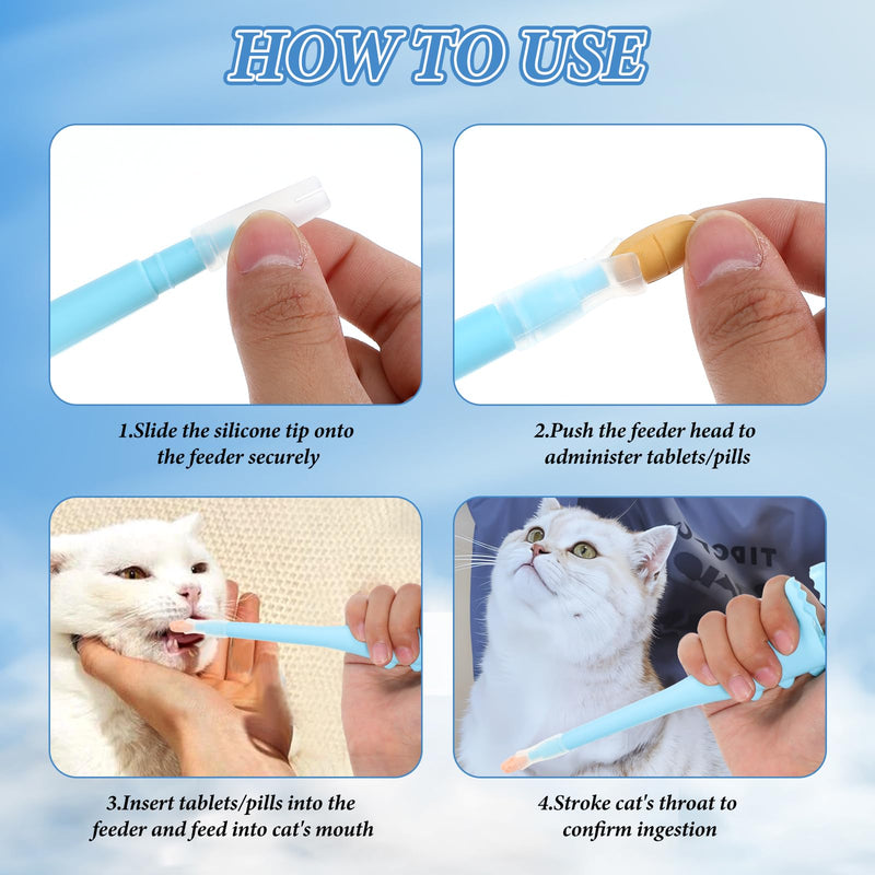 Cat Pill Shooter, Pet Pill Shooter for Cat, Dog Pill Shooter, Cat Tablet Soft Tip Syringe Pet Medical Feeding Dispenser Tool for Small Animals(Blue) Blue - PawsPlanet Australia