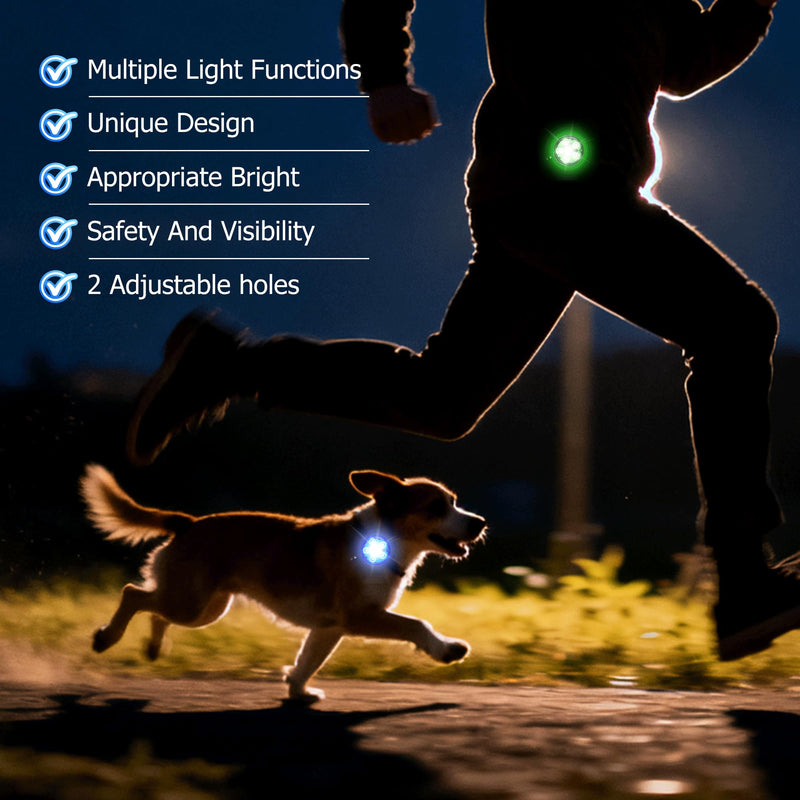 2-Pack Dog Collar Light, 8 Modes Rechargeable Dog Light with Durable Silicone Band, IPX7 Waterproof LED Pet Safety Lights for Nightwalking, Hiking, Running 2 - PawsPlanet Australia