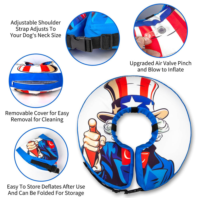 Medium Dog Cone Collar Alternative Soft Inflatable Donut Collar After Surgery Dogs Recovery Won't Obstruct Vision Suitable Cones E Collar for Small Medium Large Dogs and Cats One Color - PawsPlanet Australia
