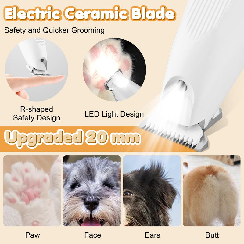 Dog Paw Trimmer with LED Digital Display,20mm Ceramic Blade Electric Rechargeable Dog Clippers for Grooming,Pet Paw Trimmer for Grooming for Paws, Eyes, Ears, Face & Hip Areas - PawsPlanet Australia