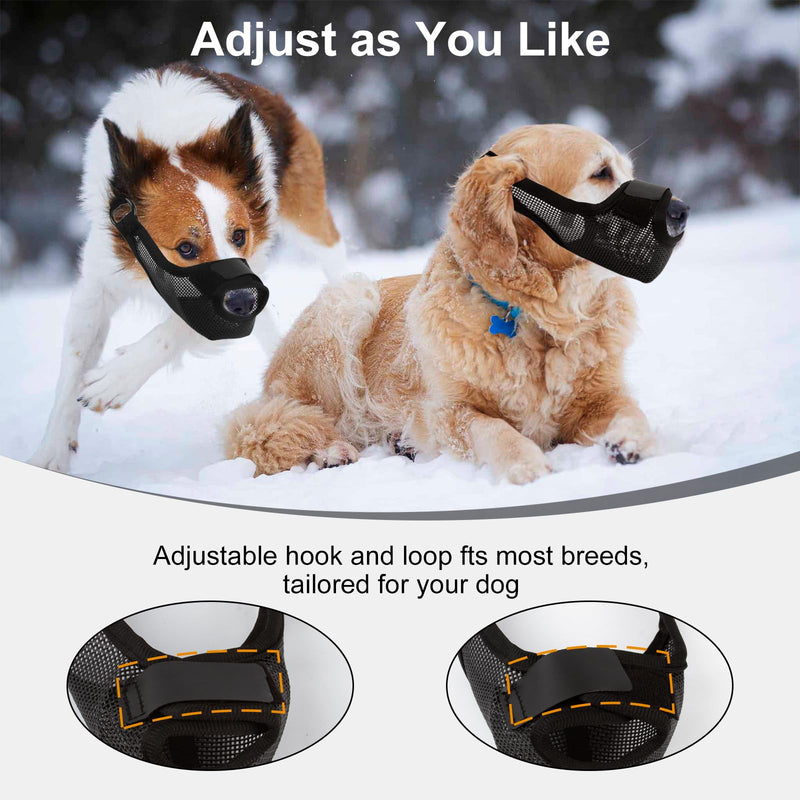 Dog Muzzle for Small Medium Large Dogs, Air Mesh Breathable and Drinkable Pet Mouth Guard for Anti-Biting Chewing Scavenging (Black,L) - PawsPlanet Australia