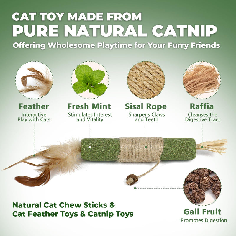 SEKAM Catnip Toys for Cats - 1 Pack Cat Chew Toy & Cat Feather Toy, Cat Toys for Indoor Cats Cleaning Teeth, Relaxing Cats,Cat Chew Toy for All Breeds