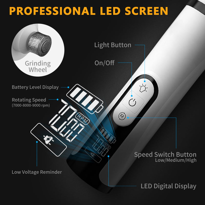 Silent Groom Pro Nail Grinder, 2025 Dog Nail Trimmer with LED Light & 3 Speeds Rechargeable USB Charging Pet Nail Grinders for Dog Cat Home Use - PawsPlanet Australia
