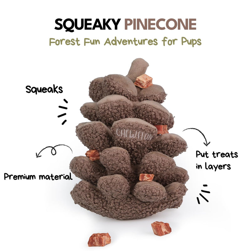 Interactive Pinecone Shaped Dog Toy, Enrichment Squeaky Snuffle Dog Toy, Cute Dog Puzzle Toy, Durable Plush Dog for Small and Medium Dogs - PawsPlanet Australia