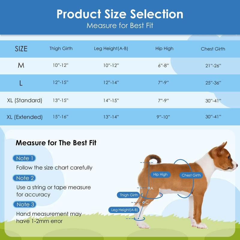 Dog Knee Brace for Hind Leg, Dog Hind Leg Support Protector for Torn ACL Injuries, Keeps Joints Warm and Stable, Cruciate Ligament Support for Injured Dogs, XL