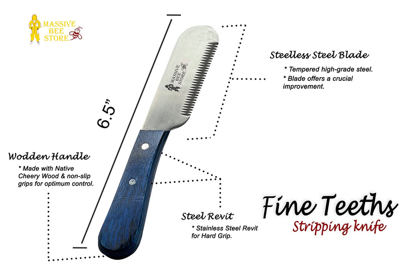 Dog Grooming Coat Stripping Knife Stripper Trimmer Tool Wooded Handle tripping Knives Set of 6 in Stainless Steel non slip tool for grooming dogs (Blue) Blue - PawsPlanet Australia
