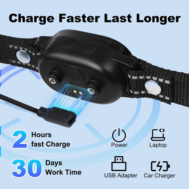 Dog Bark Collar - Shock Collars for Large Medium Small Dogs with Vibration Beep Modes, Waterproof IP67, Rechargeable Training Collar with 8 Adjusable Sensitivity, Calming Anti Barking Device