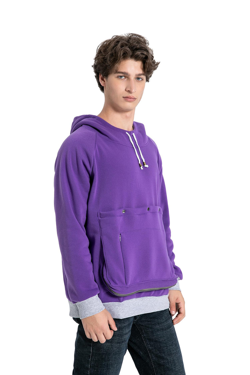 LINYUCHEN Cat Dog Carrier Hoodies – Puppy Kitten Carrying Sweatshirt Large Pet Pocket Pullover Top – Unisex Kangaroo Hoodies X-Large Purple - PawsPlanet Australia