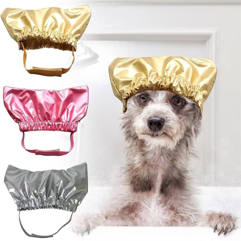 Protective Pet Shower Cap Universals Regulable Grooming Small Cats Bath Gears Fashion Silver Rose red M
