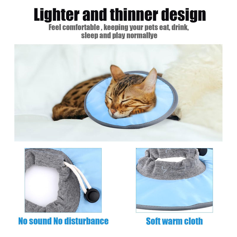 Cat Recovery Collar Adjustable Cat Neck Protective Cat Collar Waterproof Elizabethan E Collar for Cats Kittens Puppies after Surgery to Stop Licking Wounds (Blue) - PawsPlanet Australia