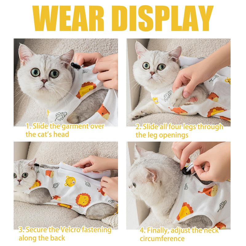 2 Pack Cat Recovery Suit,Breathable Cats Vest after Surgery Female,Adjustable Spay Surgery Recovery Suits for Abdominal Wound Care,Alternative to Cones,Size M (2~4KG Cat)