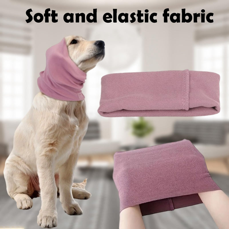 2 Pcs Dog Ear Defenders, Dog Ear Protectors for Anxiety Relief, Grooming and Force Drying, Comfortable Dog Ear Cover for Noise-Sensitive Environments(Pink and Black)