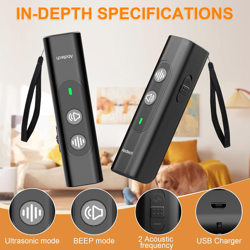 Anti Barking Device for Dogs - Dog Bark Deterrent Devices for Stopping Bad Dog Behavior - Ultrasonic Dog Bark Deterrent, Refuse to Shout and Slap - Best Anti Barking Device Rechargeable Black - PawsPlanet Australia