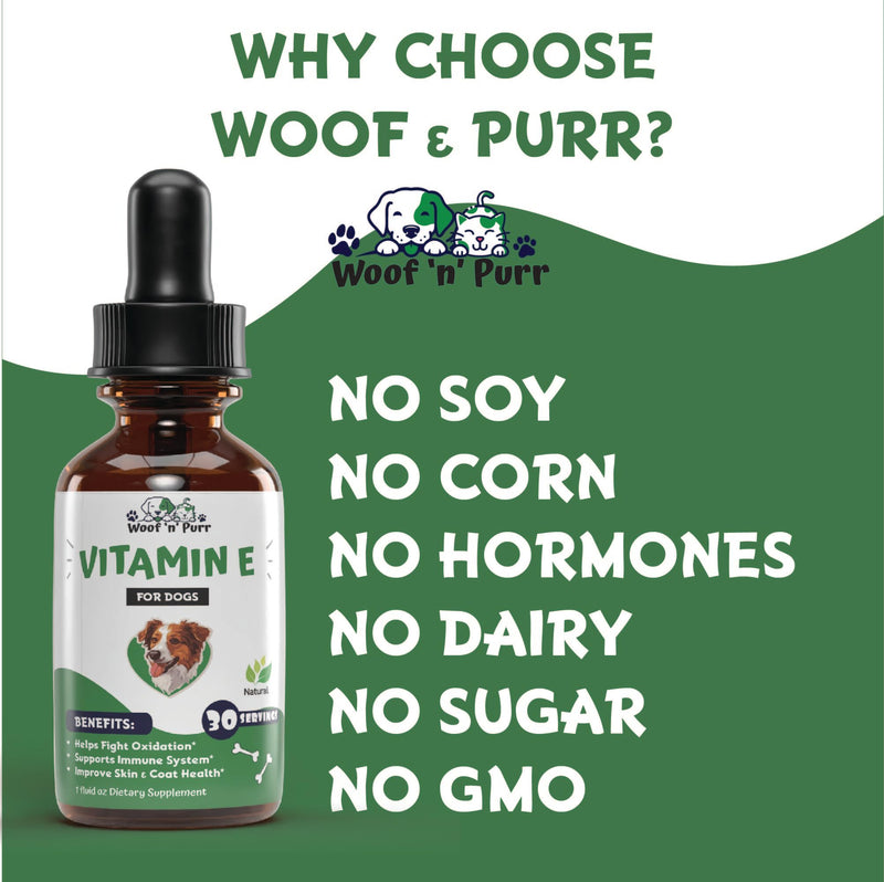 Vitamin E for Dogs - Vitamin E Dog - Vitamin E for Dog - Dog Vitamins E - Vitamin E Canine - Vitamin E Supplement for Dogs - Vitamin E Oil Dog - Dog Vitamins - Dog Immune Support - 1 fl oz - PawsPlanet Australia