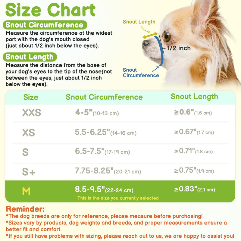 Mayerzon Short Snout Dog Muzzle for Small Medium Dogs, Soft & Sturdy Fabric, Anti Excessive Biting Chewing, Suits Schnauzer Bully Boxer Puppy for Grooming Vet Visits Walk, Allows Drinking(Black, M) Black M [Snout Cir: 8.5-9.5"] - PawsPlanet Australia