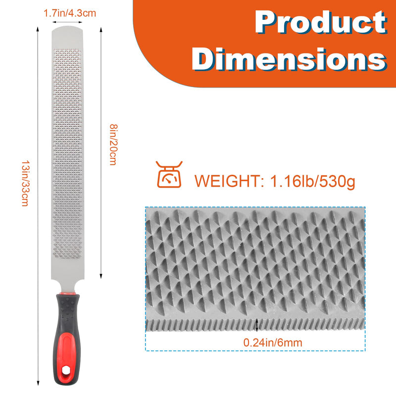 13 Inches Hoof Rasp,Farrier Rasp,Farrier Tools,Professional Carbon Steel Farrier File Tool with Rubber Handle,Heavy Duty Trimming Tool for Horses,Cattle,Goats,and Donkeys 13 Inches