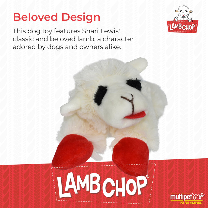 Multipet INTERNATIONAL 843140 Lambchop Plush Squeak Toy Mini for Pets, 6-Inch, White, small 6" - PawsPlanet Australia
