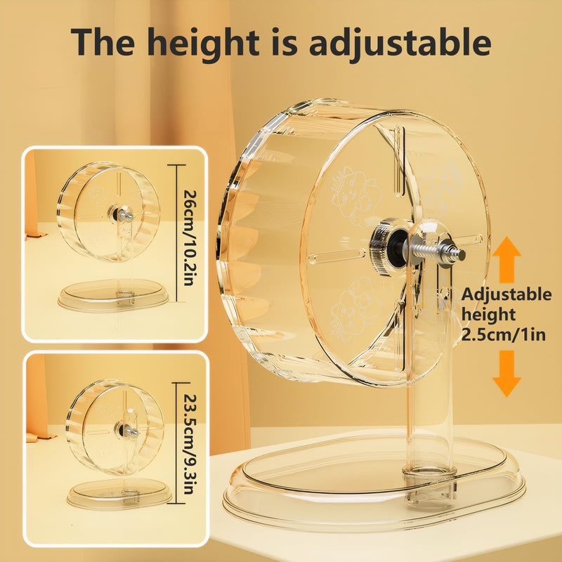 Silent Hamster Wheel – 7 Inch Syrian Hamster Running Wheel, Anti-Skid & Height Adjustable, Easy to Clean (7.1inch) 7.1inch - PawsPlanet Australia