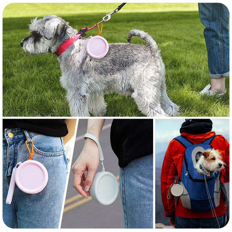 WALLFID Silicone Dog Treat Pouch Small Bag,with Pet Training Clicker,Walking Bag for Dog and Cat, Pocket Size, Easy to Clean, Odorless, Zipper Design,Moisture-Proof,Travel Walking Bag.(Sky Blue) Sky Blue 1PCS - PawsPlanet Australia