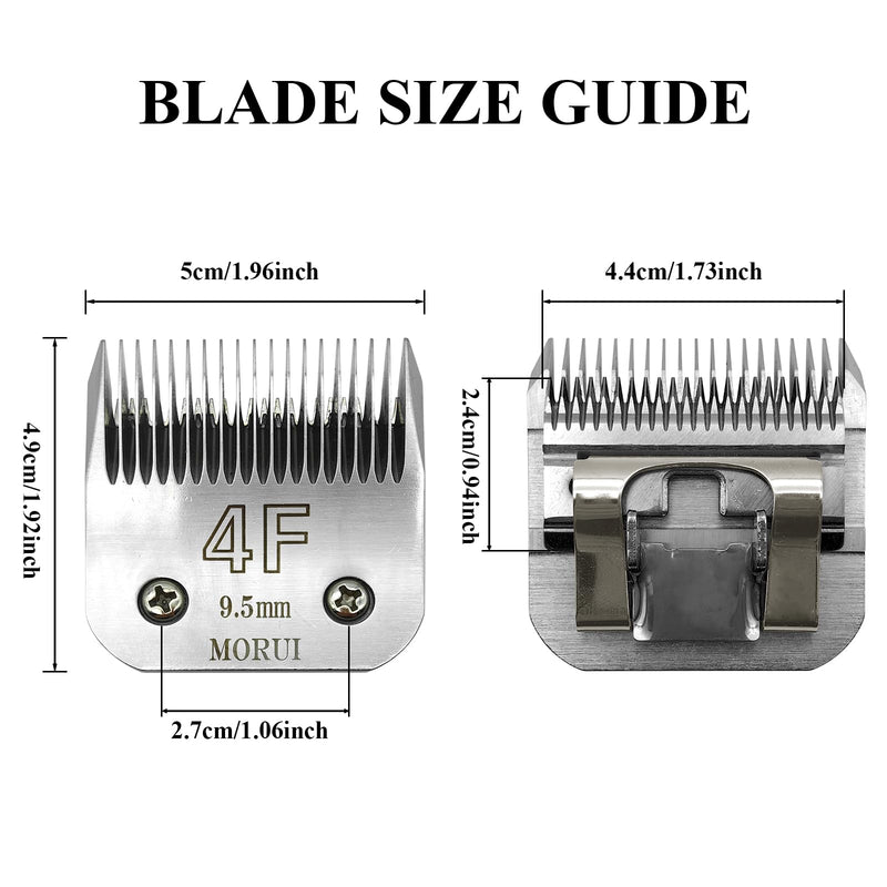 4F Cut Length 3/8"(9.5mm) Detachable Pet Dog Clipper Blades UltraEdge Series Clipper Blades for Dog Grooming Compatible with Most Andis,Oster A5 Wahl KM Series Clippers 4F 9.5mm - PawsPlanet Australia